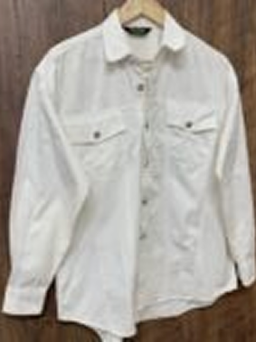 WEAR ZONE White Cotton Twill Shirt.